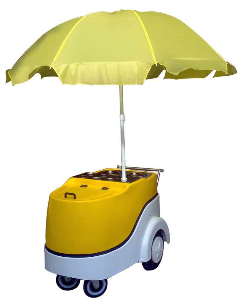 Fibreglass Yellow & White Sweet Corn Cart, Load Capacity: 150 kg