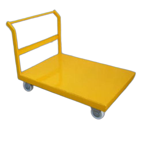 Mild Steel Deep Blue & Golden Yellow Industrial Material Handling Trolley