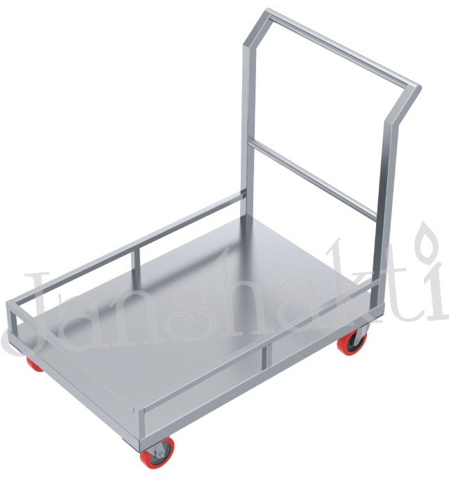 Janshakti Stainless Steel Platform Trolley, Capacity: 125 Kg, Load Capacity: 100-150 Kg