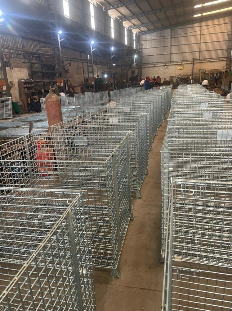 Foldable Cage Container, For Material Handling