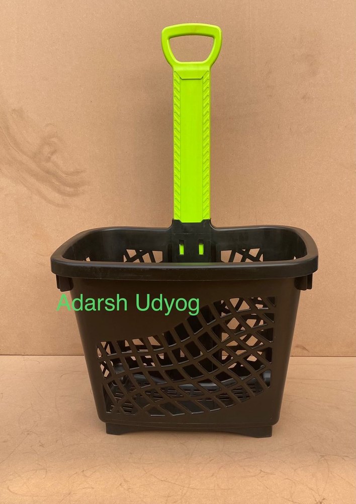 two Supermarket Plastic Shopping Trolley Cart, Load Capacity: 0-50 kg