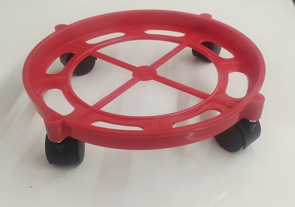 Madhav Red Plastic Cylinder Gas Trolley, For Domestic