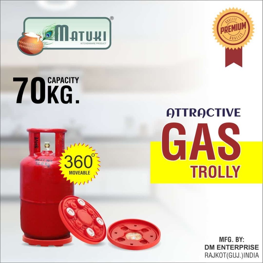 Red Plastic Gas Cylinder Trolley, For Commercial