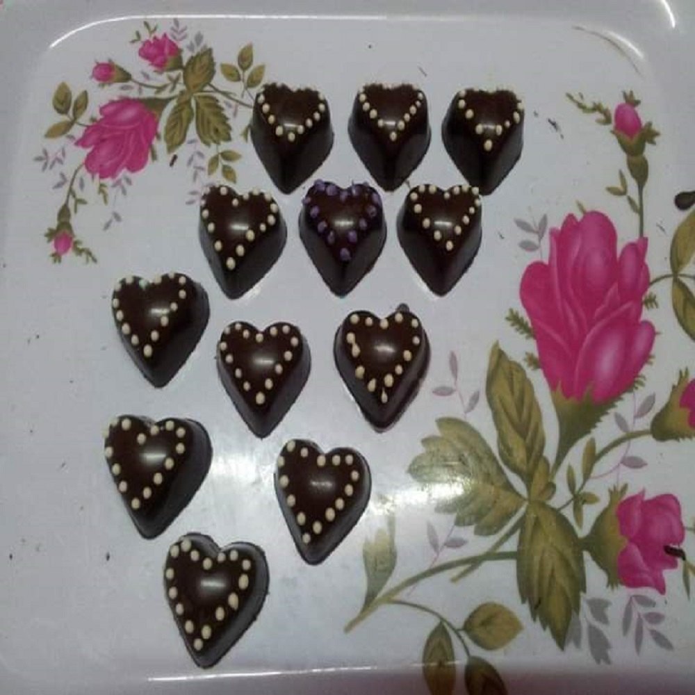 Birthday Heart Shape Dark Homemade Chocolates