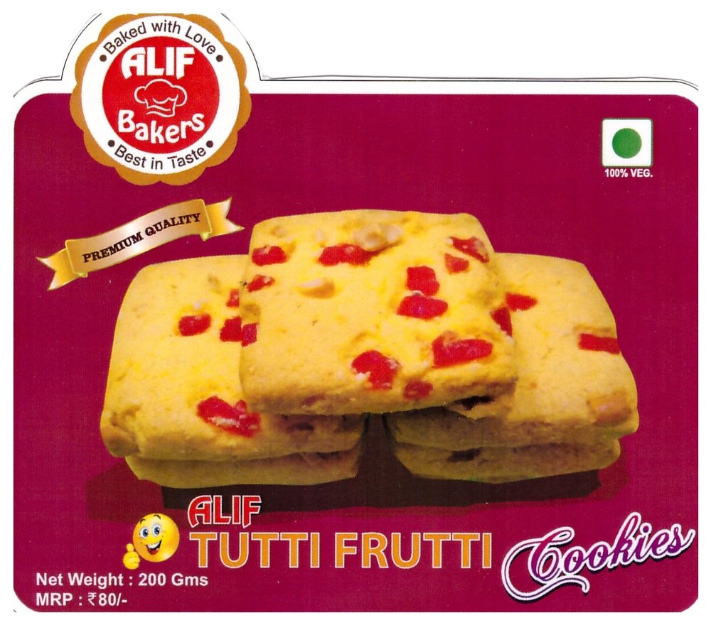 Cool And Dry Place ALIF BAKERS Tutty Fruity Cookies
