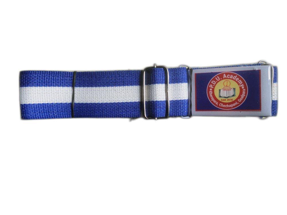 Blue And White Polyester School Belt, Handwash