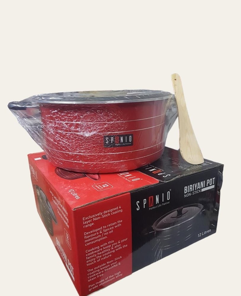 Red Stainless Steel Spanio Briyani Pot Non Stick