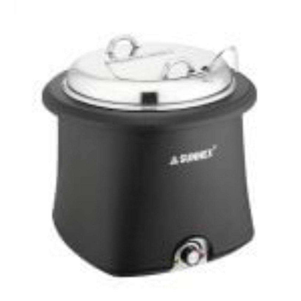 Round Electric Soup Warmer Stainless Steel Cover Black, Capacity: 10LTR, Size: L X W X H(mm) : 375x375x365