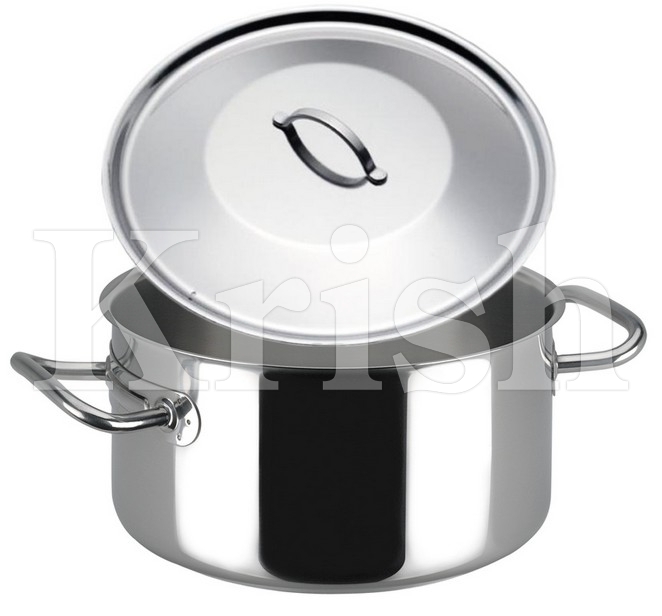Silver Professional Shallow Stock Pots, For Home, Hotel/Restaurant, For Kitchen