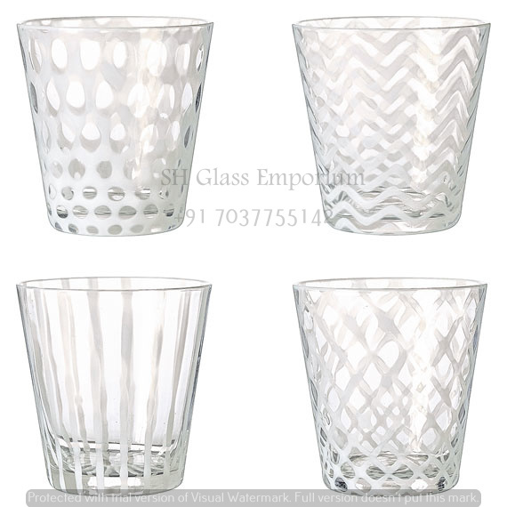 Pulcinella Short Glass Tumblers, For Home, Packaging Type: Carton Box