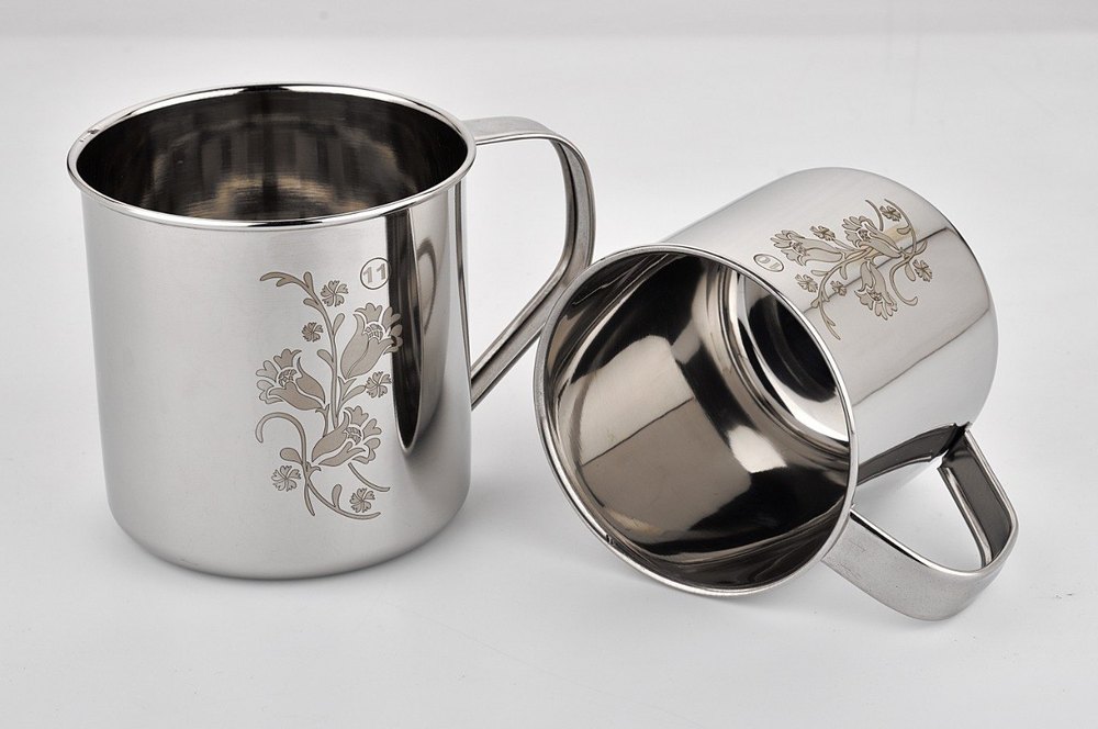 Plain silver Stainless Steel Tumbler, For Home, Size: 7 X12