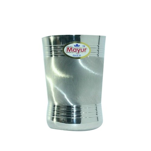 Stainless Steel Popkorn Platinum SS Drinking Glass, Mirror Polish, Capacity: 200 Ml