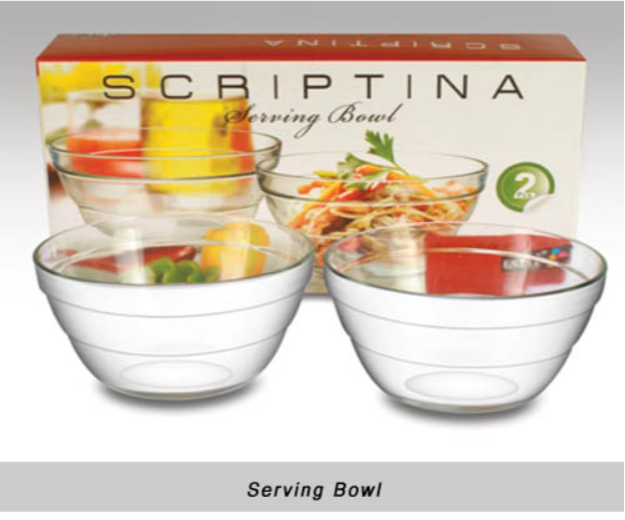 White Round Glass Serving Bowl, For Home
