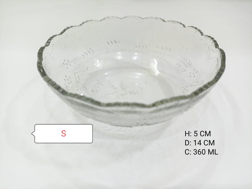 TRANSPRENT Round Cut Glass Bowl, Set Contains: 100, Size: 360 Ml