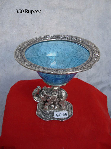 SNG Multicolor Shrinath Art Gallery Glass Bowl, For Hotel