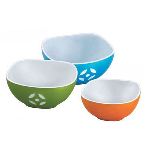 Blue And Orange Plastic Square Bowl