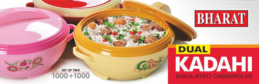 BHARAT Plastic Casserole Dual Kadhai Set