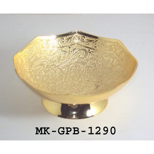 Unique Round Brass Bowls (Goldplated), Packaging Type: Box Packing