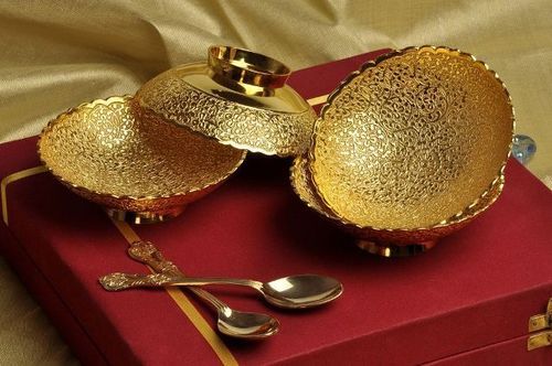Iron Brass Gold Plated Bowl Set