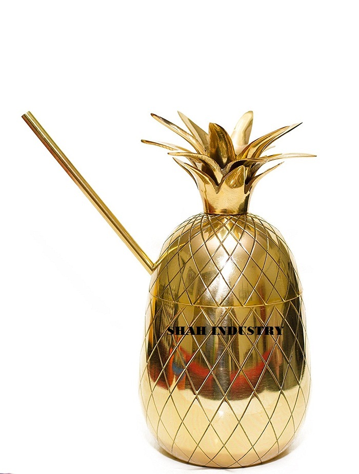 Polished Brass Pineapple Mug, Packaging Type: Box
