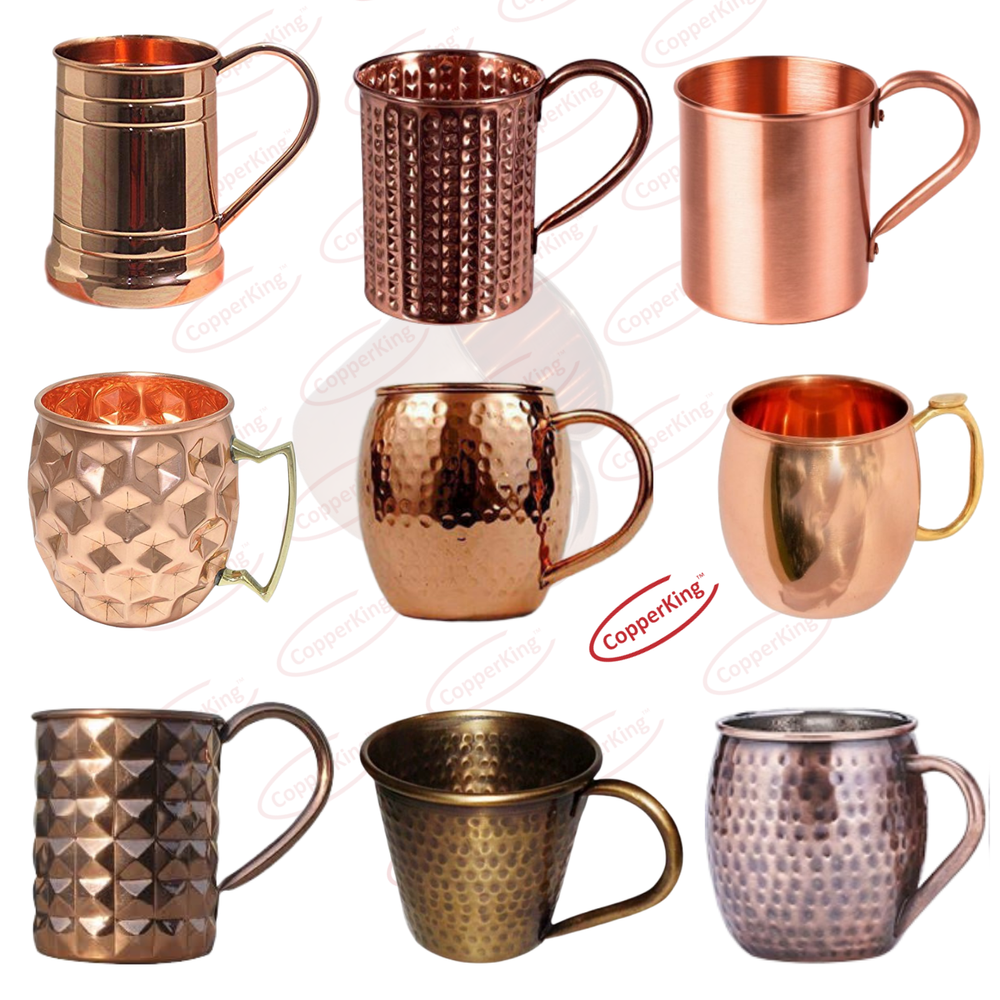 Hammered, Plain & Diamond Pure Copper Mule Mug