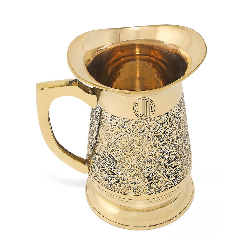 Brass Etched Jug, Shape: Cylindrical