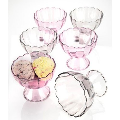 Plastic Transparent Ice Cream Cup Set, Set Contains: 6 Pieces