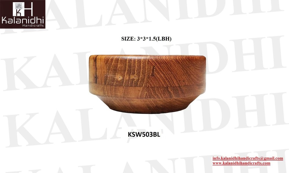 Plain Round SAG WOODEN BOWL, For Restaurants, Size: 3*3*1.5(lbh) Inches