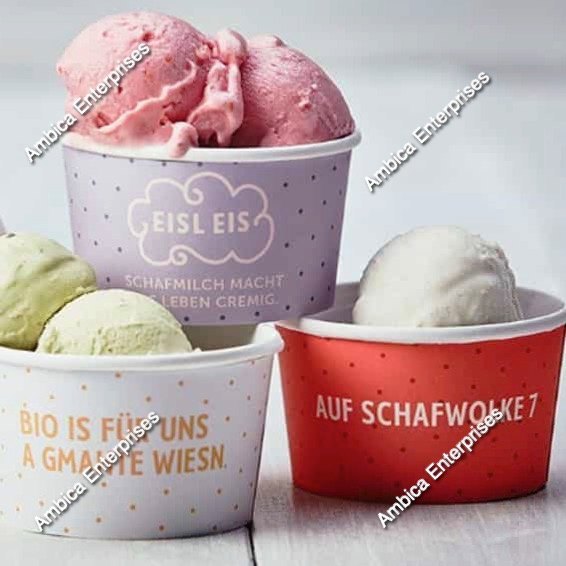 paper White Ice Cream Packaging Cups, Size: 100ml To 1000ml