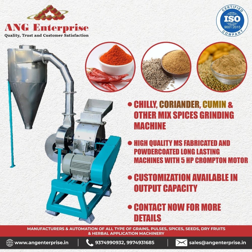 Automatic Mini Masala Grinder Machine, Three Phase, Blower Pulverizer