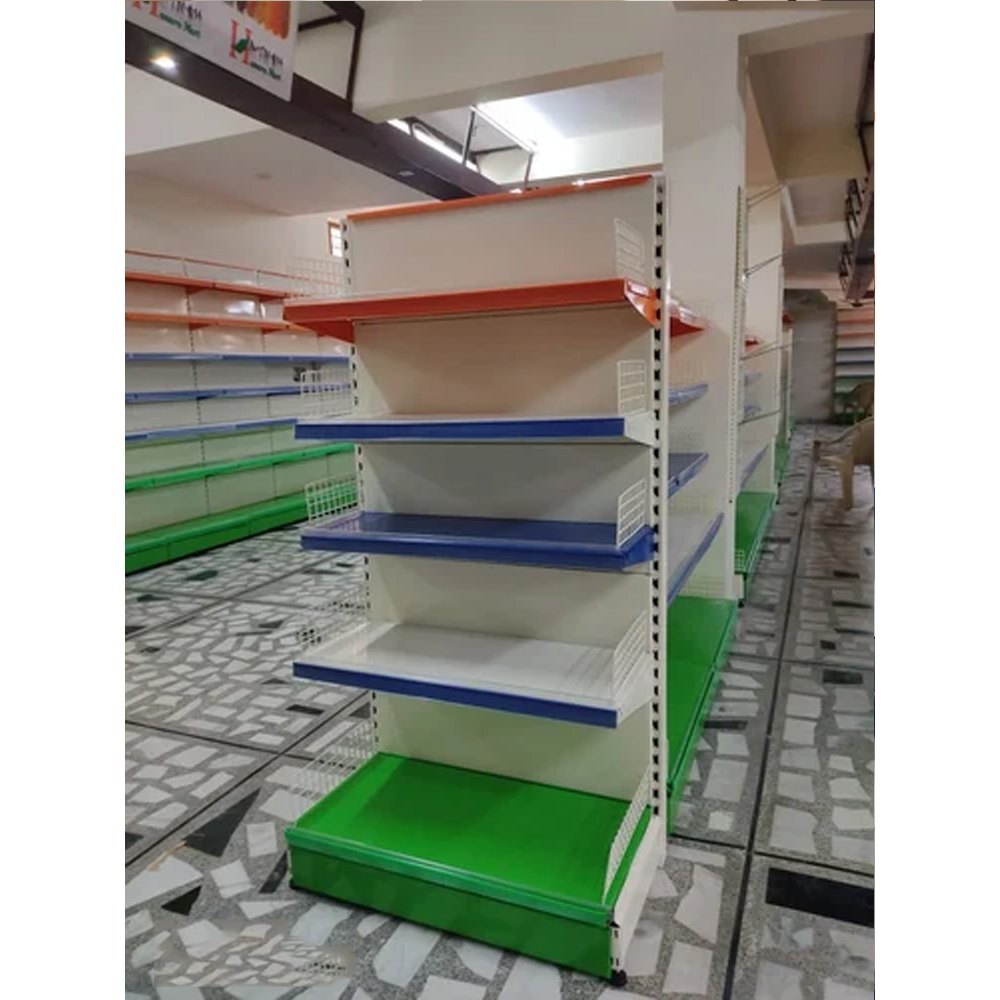 Mild Steel Multicolor Grocery Store Rack, For Departmental Stores