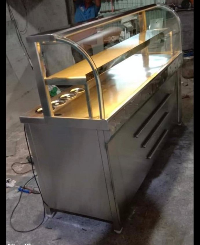 silver s.s Cake And Pastry Display Counter, For Commercial