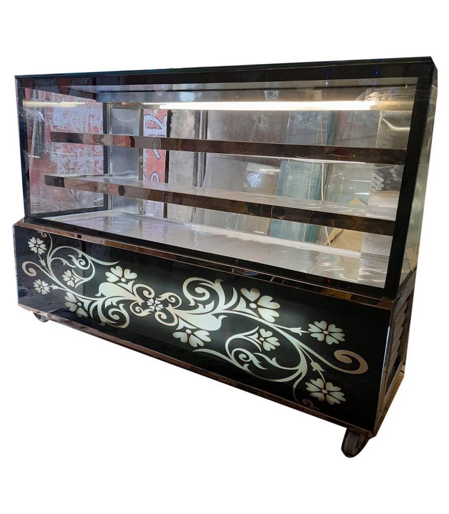 Glass And Steel 4 Feet Cake Display Counter, For Bakery