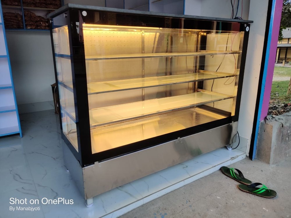 Glass Stainless Steel Display Counter, For Commercial