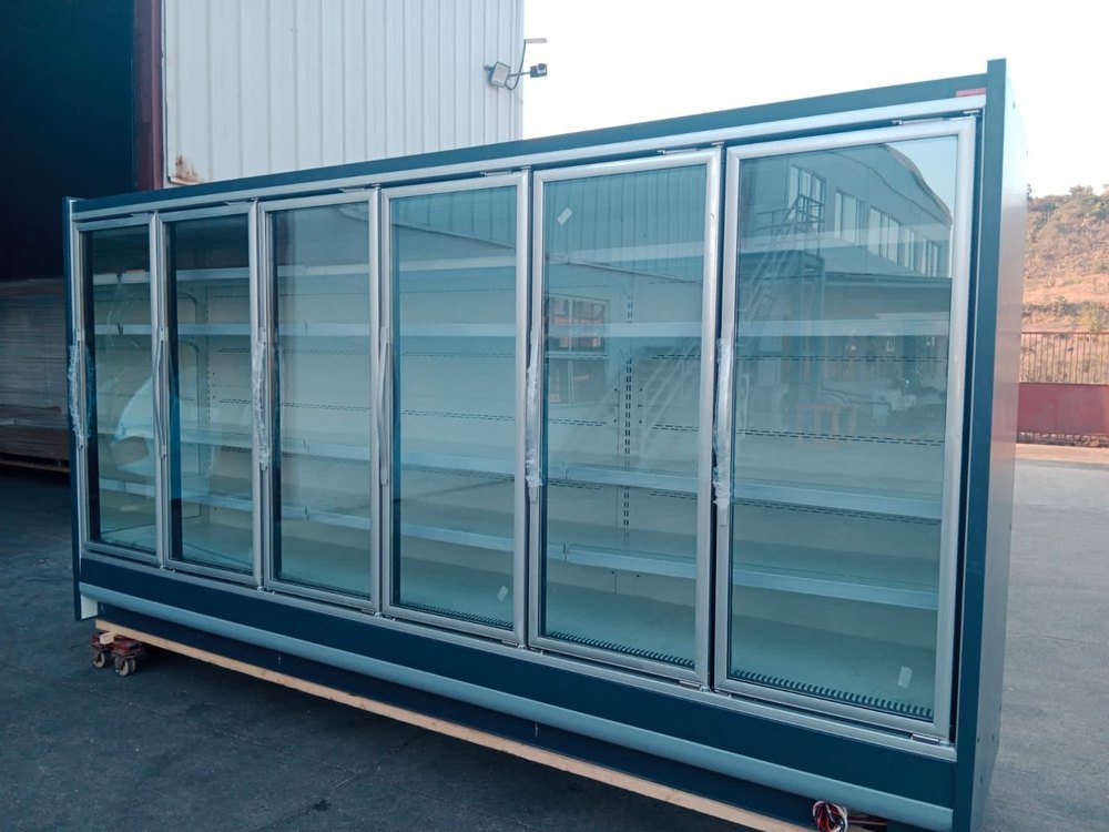 Black Powder Coated Handel Door Multi Deck Chiller, For Commercial