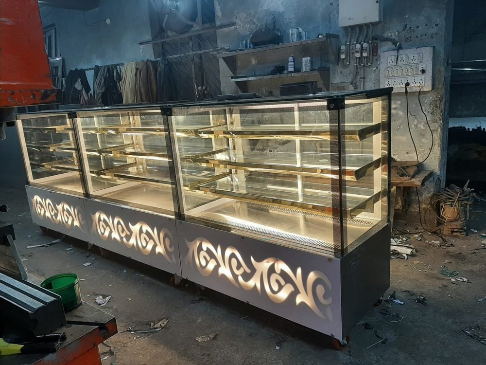 Rectangular Stainless Steel SS Cold Food Display Counter