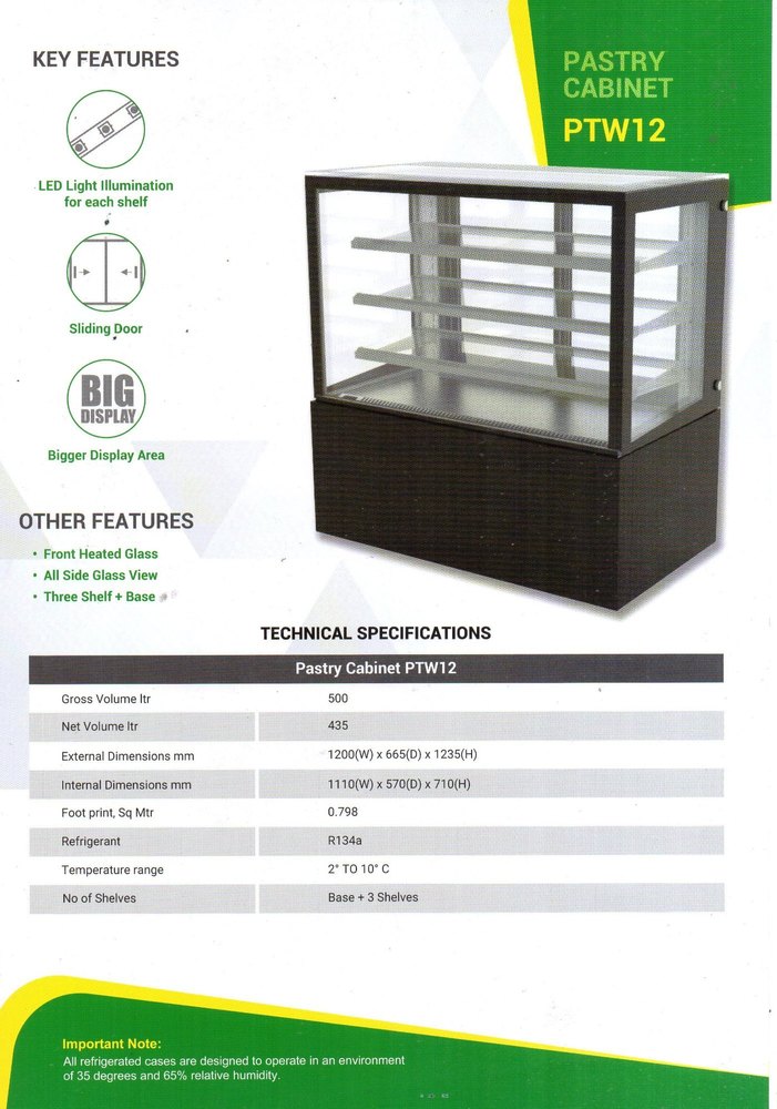 Rectangular PTW12 Cake And Pastry Display Counter