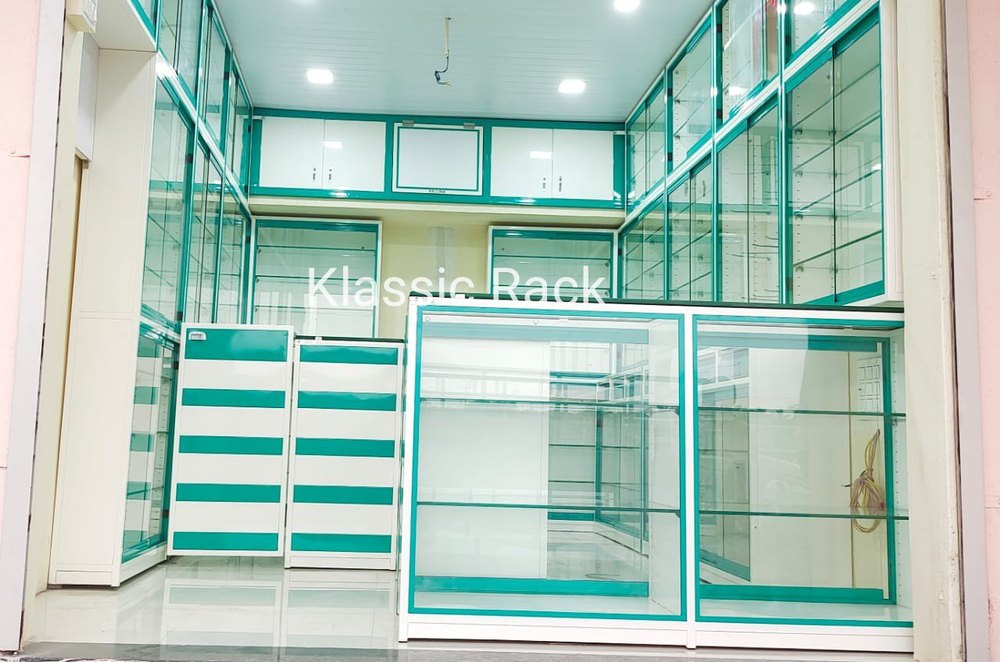Metal Glass Display Counter, For Shop