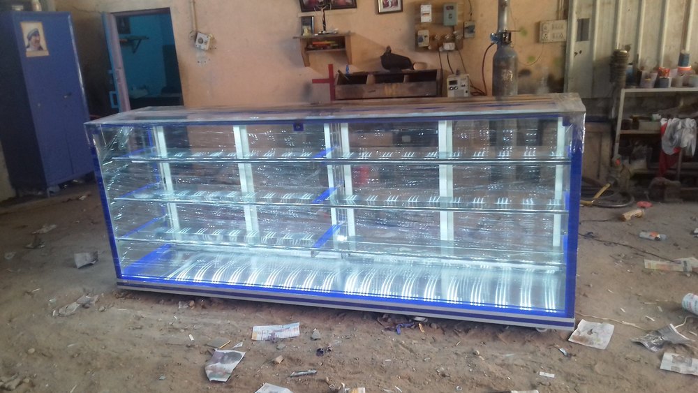 stailess steel glss Rectangular Glass Counters, For Display Counter