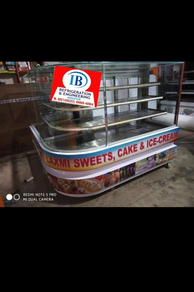 5 Feet Stainless Steel, Glass Display L Counter