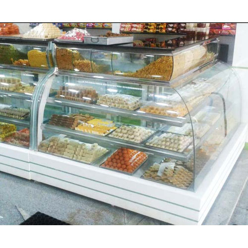Stainless Steel and Glass J Type Display Counter