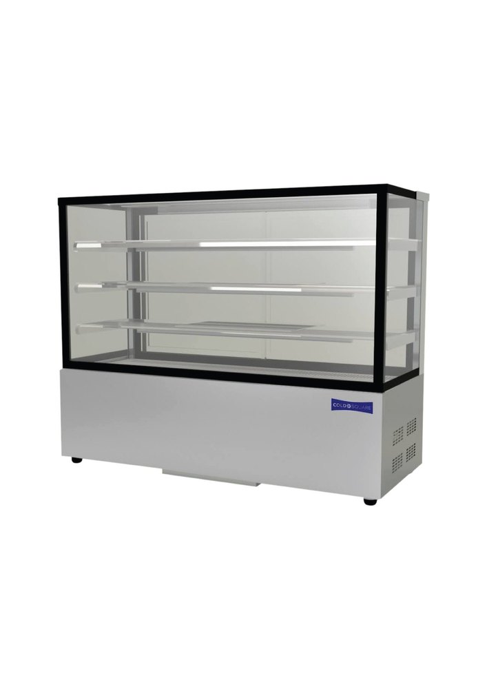 COLD SQUARE Metal Straight Glass Hot Display Counter, For Shop