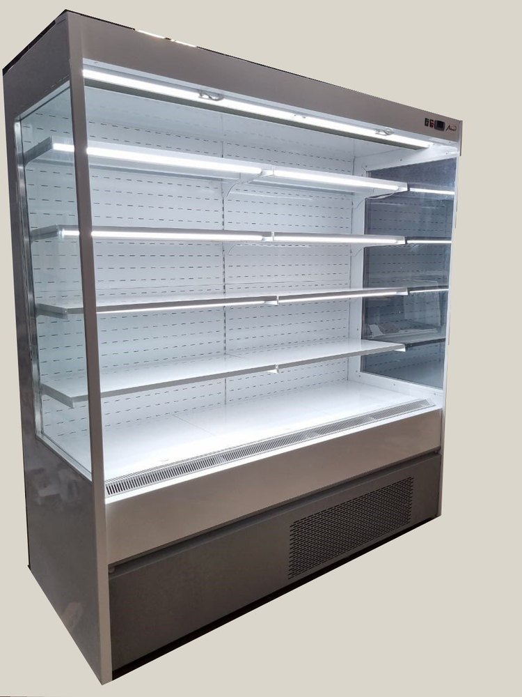 Grey Metal Open Display Refrigerator, For Commercial, +2 To +8