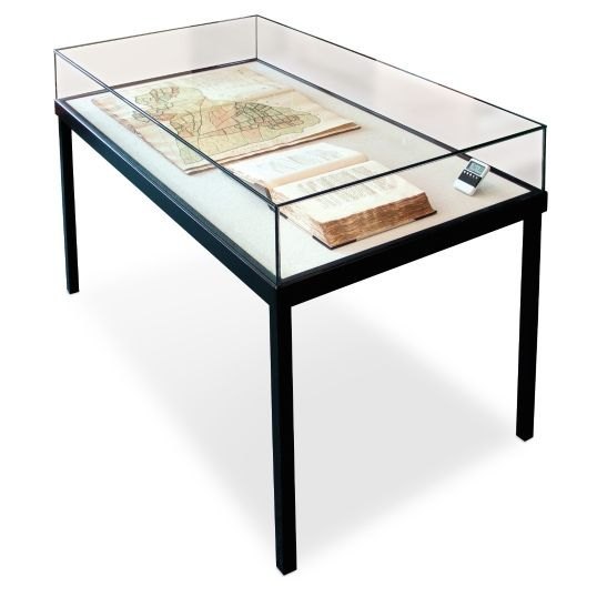 Black Metal Tabletop Display Case, 1 Drawer