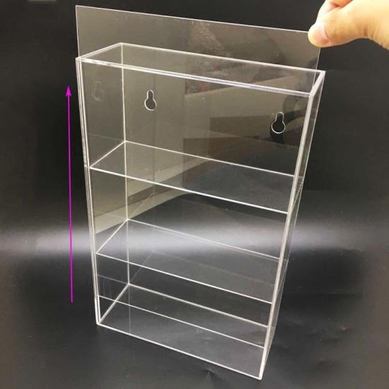 Transparent Closed Wall Mounted Clear Acrylic Display Case, 2 Shelves