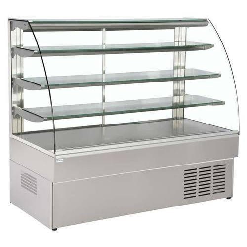 Stainless Steel, Glass Refrigerator Display Case two shelf SS finish, For Restaurant