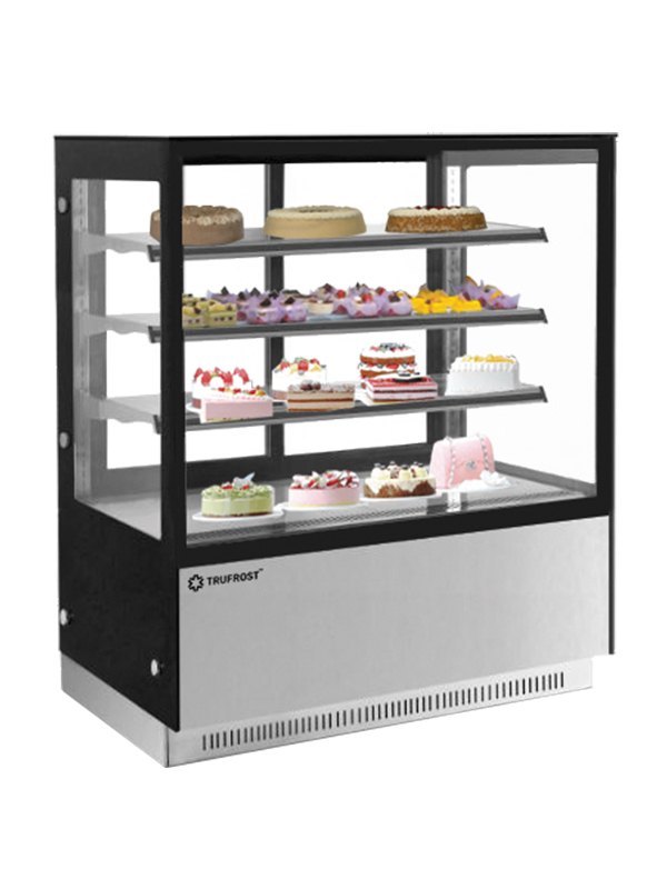 Stainless Steel Pastry Showcase Flat Glass, For Bakery