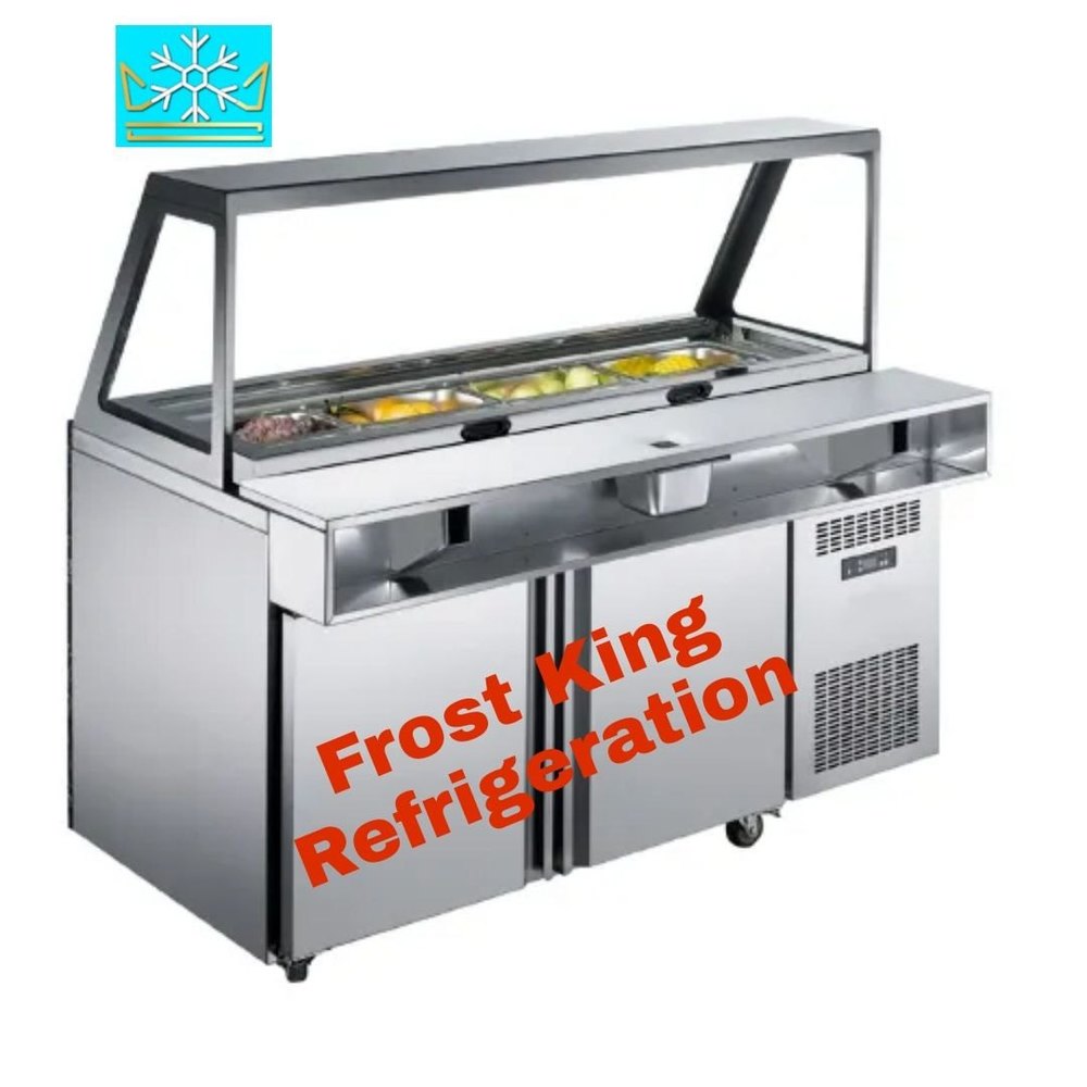 Stainless Steel Salad Display Freezer Subway Type, For Street Food Stall