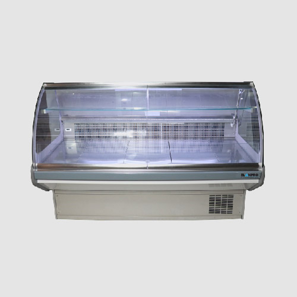 Brown Curved Elanpro NSS 1800 Single Door Display Counter, For Commercial