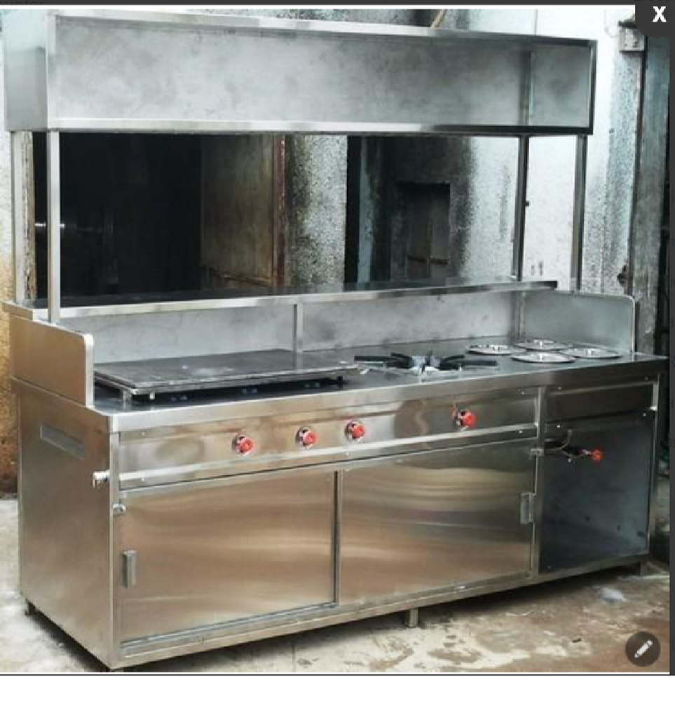 AKSR Stainless Steel Fast Food Counter, For Commercial